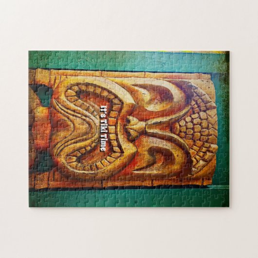 Cool Tiki Time Fun Retro  Hawaii Tropical Legpuzzel (Horizontaal)