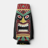 Cool Tiki Totem aangepaste naam flessenkoeler Flesjeskoeler (Voorkant)