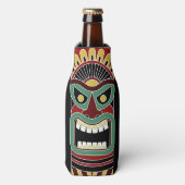 Cool Tiki Totem aangepaste naam flessenkoeler Flesjeskoeler (Fles Voorkant)