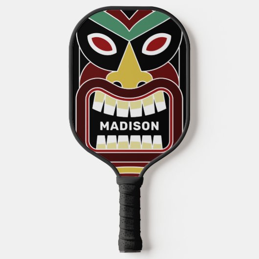 Cool Tiki Totem aangepaste naam Pickleball Paddle (Voorkant)
