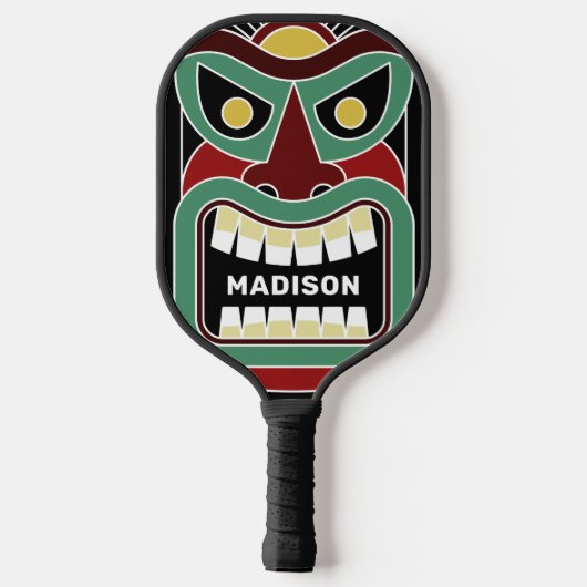 Cool Tiki Totem aangepaste naam Pickleball Paddle (Achterkant)