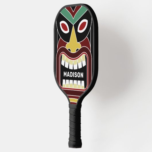Cool Tiki Totem aangepaste naam Pickleball Paddle (Links)