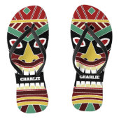 Cool Tiki Totem aangepaste naam teenslippers (Voetbed)