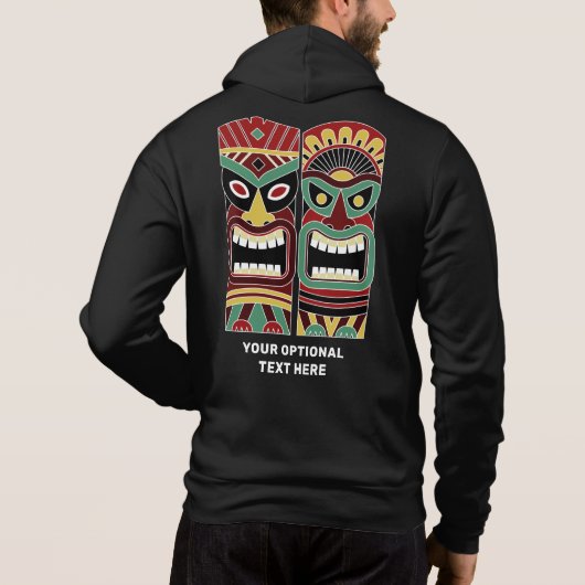 Cool Tiki Totems aangepaste naam en tekst Hoodie (Achterkant)
