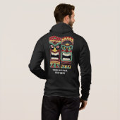 Cool Tiki Totems aangepaste naam en tekst Hoodie (Achterkant volledig)