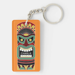 Cool Tiki Totems aangepaste naamsleutelketen Sleutelhanger