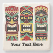 Cool Tiki Totems aangepaste onderzetters voor teks (Voorkant)