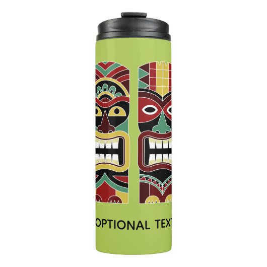 Cool Tiki Totems aangepaste tekst & kleurtumbler Thermosbeker (Voorkant)