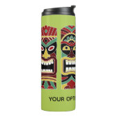 Cool Tiki Totems aangepaste tekst & kleurtumbler Thermosbeker (Gedraaid links)