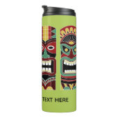 Cool Tiki Totems aangepaste tekst & kleurtumbler Thermosbeker (Geroteerd rechts)