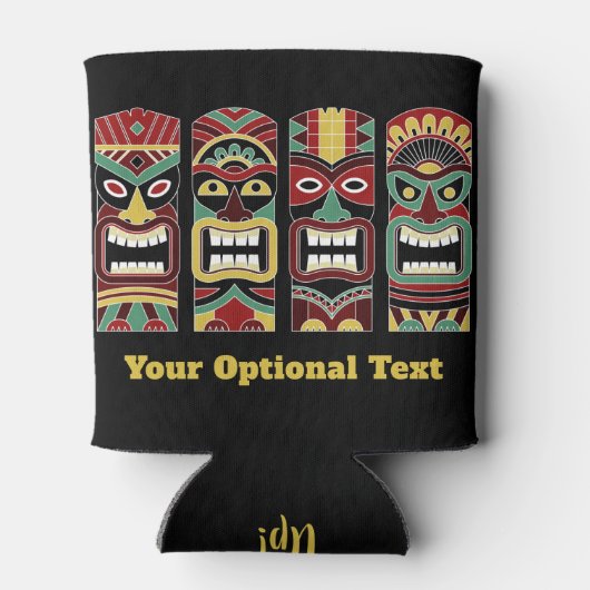 Cool Tiki Totems aangepaste tekst koelbox Blikjeskoeler (Achterkant)
