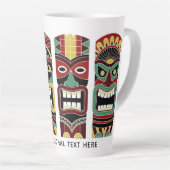 Cool Tiki Totems aangepaste tekst Latte mok (Rechterhoek)