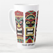 Cool Tiki Totems aangepaste tekst Latte mok (Linkerhoek)