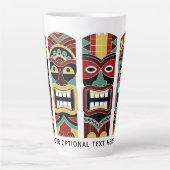 Cool Tiki Totems aangepaste tekst Latte mok (Voorkant)