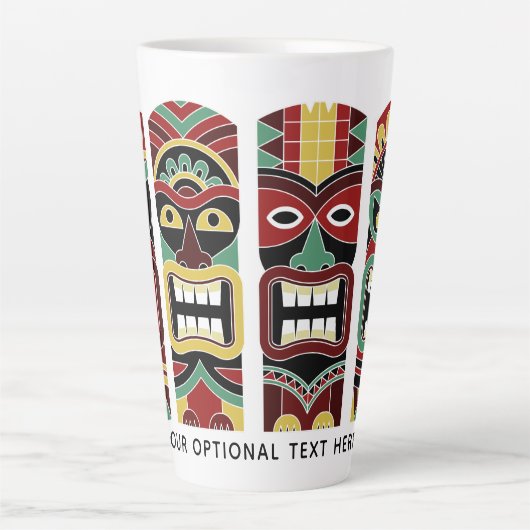 Cool Tiki Totems aangepaste tekst Latte mok (Voorkant)