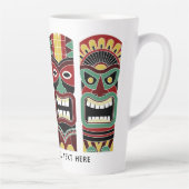 Cool Tiki Totems aangepaste tekst Latte mok (Rechts)