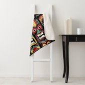 Cool Tiki Totems aangepaste tekstdekens Sherpa Deken (In situ)