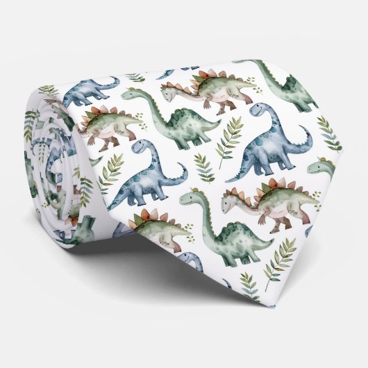 Cool tiled dinosaur pattern  stropdas (Opgerold)