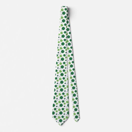 Cool tiled four leaf clovers shamrocks pattern  stropdas (Voorkant)