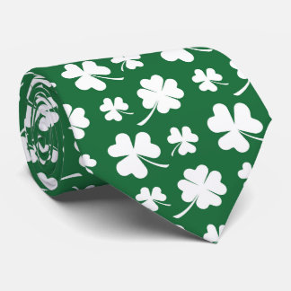Cool tiled four leaf clovers shamrocks pattern  stropdas