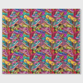 Cool tiled pattern comic graffiti teen  cadeaupapier (Vlak)