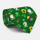 Cool tiled Saint Patrick's Day pattern leprechaun  Stropdas (Opgerold)