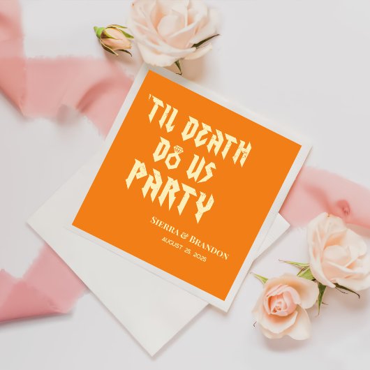 Cool Till Death Do Us Party Aangepaste bruiloft se Servet