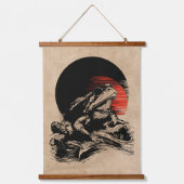 Cool Toad Wabi Sabi Art | japanse kikker Hangend Wandkleed (Voorkant)