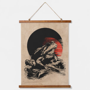 Cool Toad Wabi Sabi Art japanse kikker Hangend Wandkleed