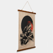 Cool Toad Wabi Sabi Art | japanse kikker Hangend Wandkleed (Gebogen)