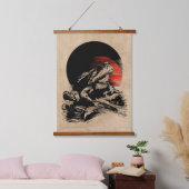 Cool Toad Wabi Sabi Art | japanse kikker Hangend Wandkleed (Slaapkamer)