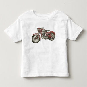 Cool Toddler T-shirt met Big Red Retro Motorbike