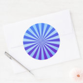 Cool Tone Sunburst - Reto Groovy Design Ronde Sticker (Envelop)