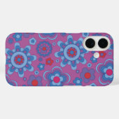 Cool-Toned Retro Flower Power Case-Mate iPhone Case (Achterkant (horizontaal))