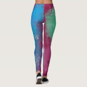 Cool Tones Abstract Oil Paint Gradient Leggings (Achterkant)