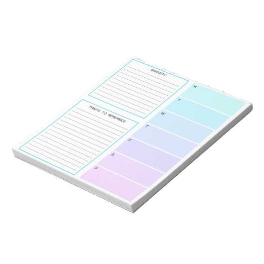 Cool Tones Weekly Planning Notitieblok (Linkerzijde)