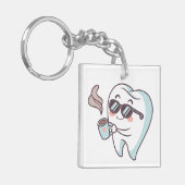 Cool Tooth Cartoon Acryl Sleutelhanger (Voorkant Links)