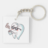 Cool Tooth Cartoon Acryl Sleutelhanger (Achterkant)