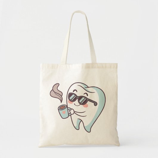 Cool Tooth Cartoon Canvas tas – Leuk tandheelkundi (Voorkant)