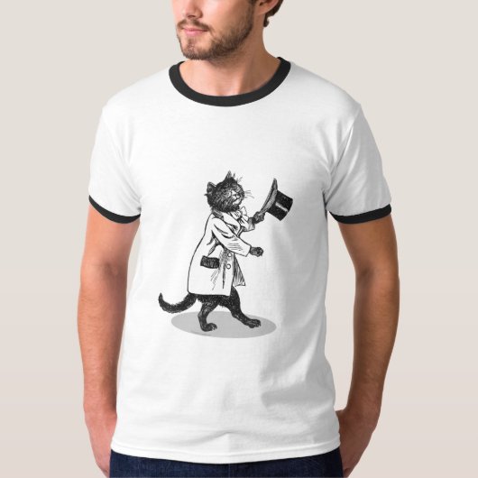 Cool Top Hat Cat Art T-shirt (Voorkant)