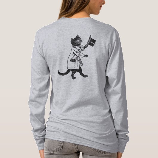 Cool Top Hat Cat  Art T-shirt (Achterkant)