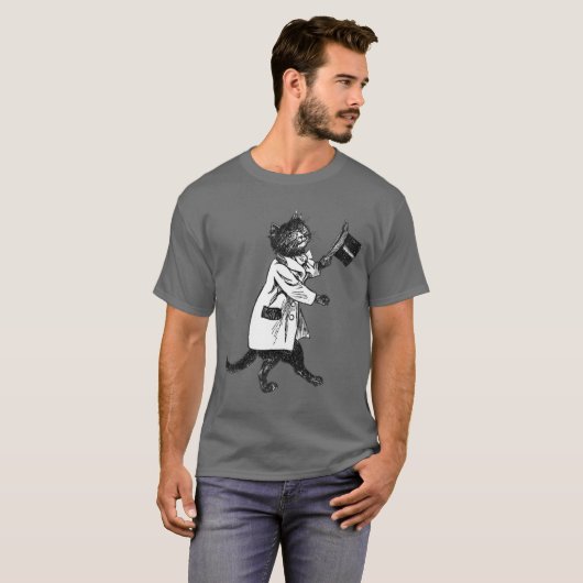 Cool Top Hat Cat  Art T-shirt (Voorkant volledig)