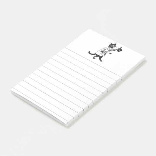 Cool Top Hat Cat Lined Sticky Post-it® Notes (Schuin)