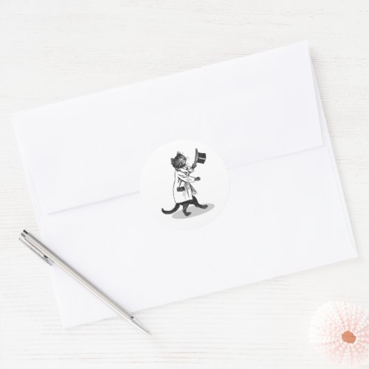 Cool  Top Hat Cat Sticker (Envelop)