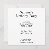 Cool Top Hoed Cat Aangepaste Uitnodiging Sjabloon (Achterkant)