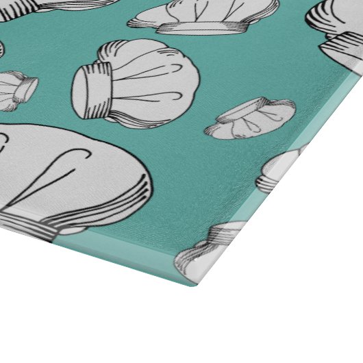 Cool Toque Blanche Chef Petten Patroonmonogram Snijplank (Hoek)