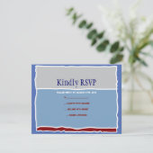 COOL TORAH Thlek Bar Bat Mitzvah Reply card RSVP Kaartje (Staand voorkant)
