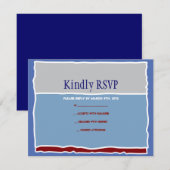 COOL TORAH Thlek Bar Bat Mitzvah Reply card RSVP Kaartje (Voorkant / Achterkant)