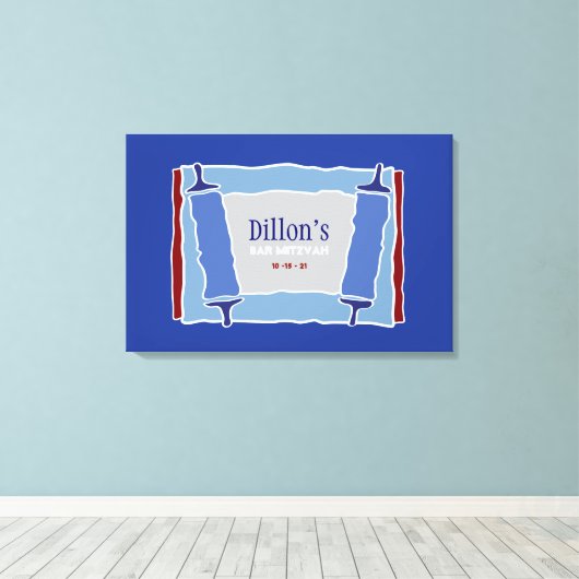 COOL TORAHBar Bat Mitzvah Inloggen Board Canvas Afdruk (Insitu (Houten vloer))