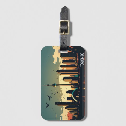 Cool Toronto Canada Skyline Bagagelabel (Voorkant (verticaal))